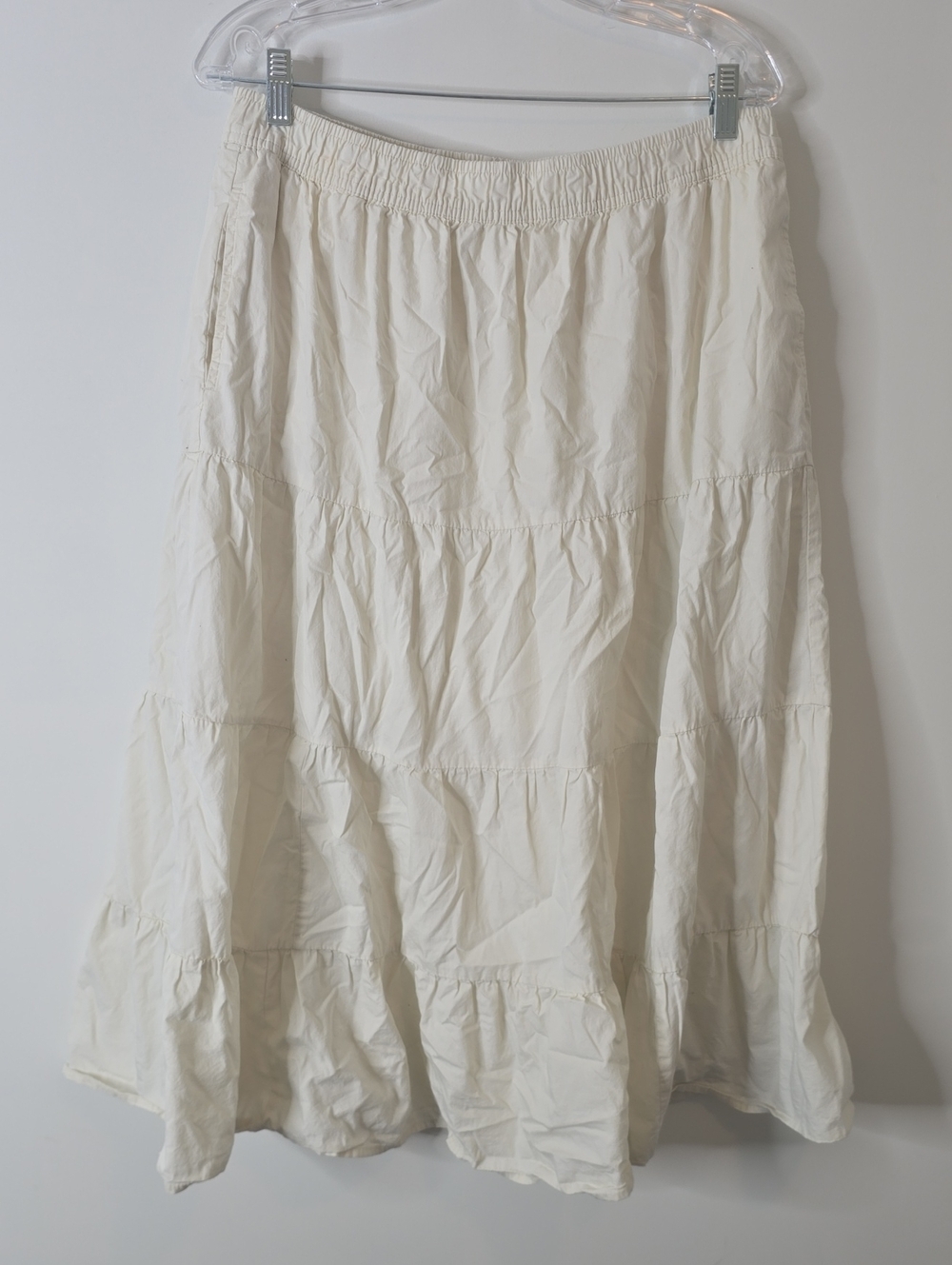 Joe Fresh Cream Tiered 100% Cotton Maxi Skirt
